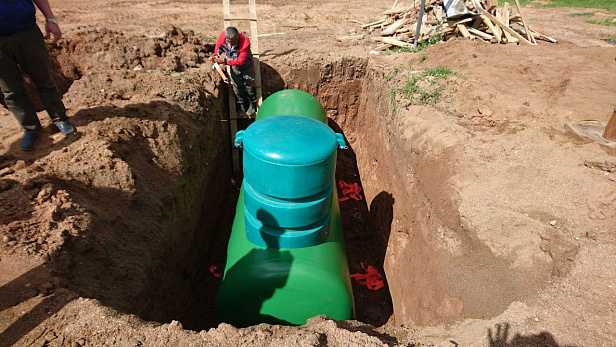 Монтаж газгольдера в д. Лишки