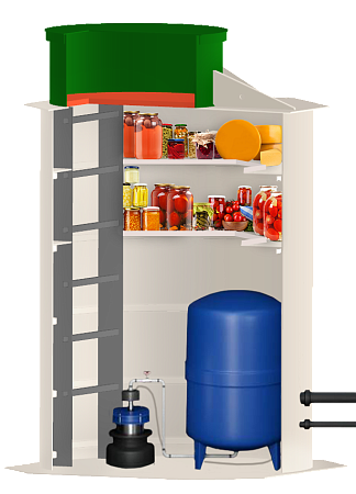 Кессон с полками (кессон-погреб) Тверь 1,5У